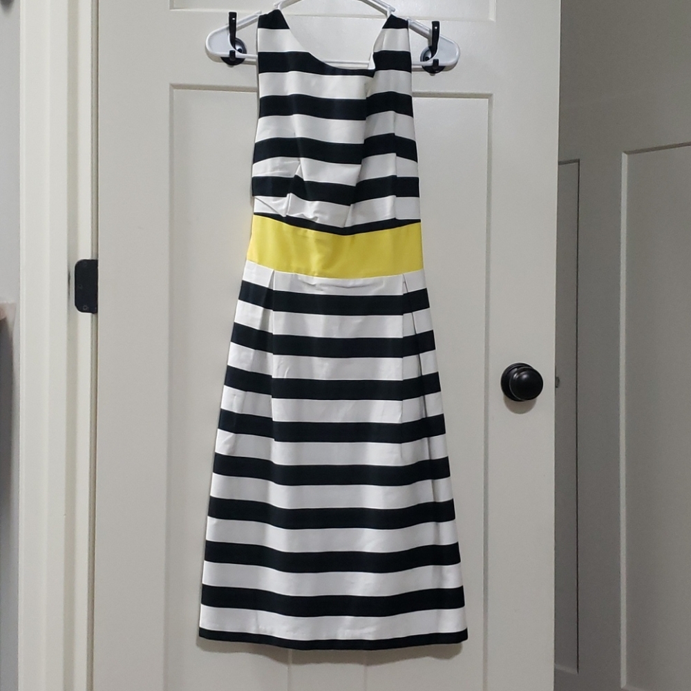 Black and white striped dress